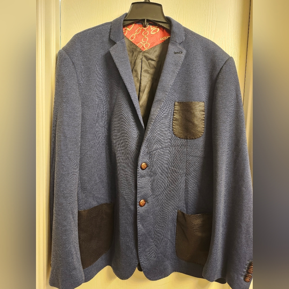 Elle Slate Blue Sport Blazer with Textured Finish